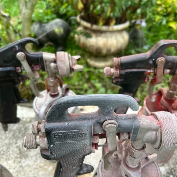 LOT SET OF 7 DEVILBISS,Sanbor Mix Lot PAINT SPRAY GUNS W/ CUP PAINTING TOOLS VTG - Picture 9 of 10
